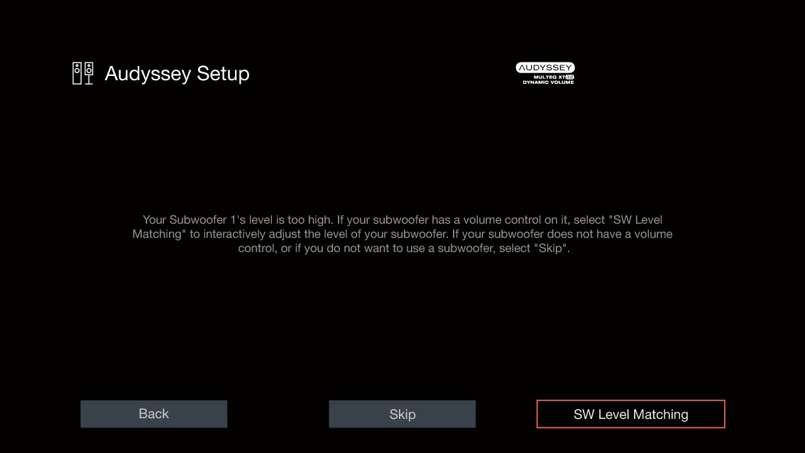 GUI Audyssey SW A1H